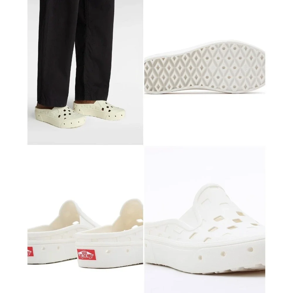 Vans Mens Slip On Mule TRK Marshmallow White Rubber Water Slip On Shoes Sise 6 Vans Slip-On Mule TRK  main image 4